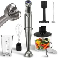 AoraKitchen Staafmixer Set - 6 Delig - 1000W - Turbo - Melkopschuimer - Hakmolen - Maatbeker - Garde