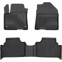 Frogum No.77 Automat / Vloermat - 3D Pasvorm - Geschikt voor Hyundai Kona EV Electric 2018-2023 - TPE Rubber - 3-delig - Hoge Rand 4cm - Zwart