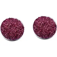Charme Bijoux Magneet oorbellen Lovata bordeaux rood zilverrand 14 mm