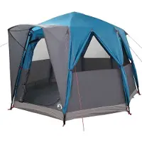 vidaXL Cabin Tent 3-Person met dak Blauw en Grijs 320 x 320 x 203 cm
