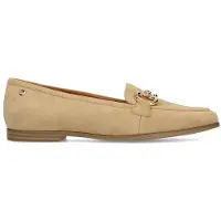 No Stress Beige suède loafers met gouden chain | Maat 39