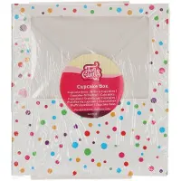 Funcakes Cupcake Doos voor 6 Cupcakes of Muffins - Confetti - 3 Stuks - Cupcake Bewaardoos