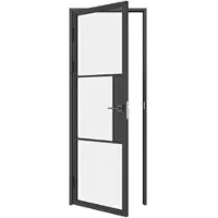 Inova complete glazen binnendeur - 89 x 216 - 3 vakken - scharnieren links - met slot - helder