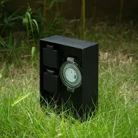 PRIOS Foranda elektrische zuil, 2 timer zwart 23 cm, zwart, Roestvrij staal, Modern