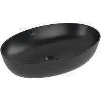 Villeroy & Boch Artis - Wastafel voor aanrecht 61x41 cm, zonder overloop, zonder kraangat, CeramicPlus, Pure Black 419861R7