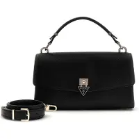 GUESS schoudertas handtas Patsie Top Handle Flap Bag Black zwart