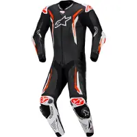 Alpinestars GP Tech V5, leren pak 1st. geperforeerd ,Zwart/Wit/Neon-Rood ,52