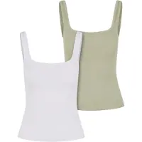 Urban Classics Top olijfgroen / wit