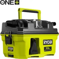 Ryobi - 18V ONE+ Workshop Vacuum Cleaner - 11.8 kPa - 11 L Collector - With Accessories & Adapter for ONE+ Tools - RV1811