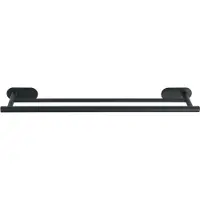 Wenko Turbo-Loc Dubbele Handdoekhouder Orea Duo RVS zwart mat 60cm breed - Handdoekrek - Bevestigen zonder boren - Zelfklevend