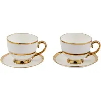 Pols Potten Theekop Golden Finds White (Set van 2)