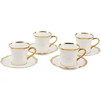 Pols Potten Koffiekop Golden Finds White (Set van 4)