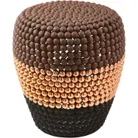 Pols Potten Poef Dot Stool Striped Dark Brown Combi