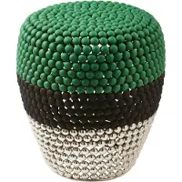 Pols Potten Poef Dot Stool Striped Dark Green Combi