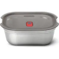 Black+blum Steel Food Box Medium - Meal prep - 190x143x73mm - Grijs/Rood