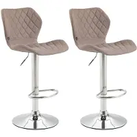 CLP Cork Set van 2 barkrukken - Stof taupe chroom