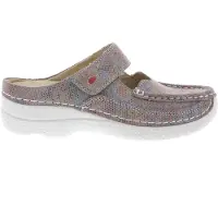 Wolky Instapper Women Roll Slipper Flowerpoint Suede Taupe Summer-Schoenmaat 38