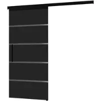 Inova complete glazen schuifdeur 90x203 - antraciet strips - staafgreep- doubele softclose
