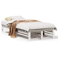 vidaXL Bedframe zonder matras massief grenenhout wit 90x200 cm