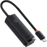 Baseus Lite Series Ethernet-adapter Type-C naar RJ45 LAN-poort (1000 Mbps) Zwart