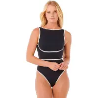 Rip Curl - Women's Mirage Fusion High Neck 1Pc - Badpak L, zwart