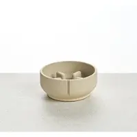 PINO Sandstone Hondenvoerbak Slowfeeder (anti-schrok) - Beige (Owl Greige) - Small ⌀14cm - 400ml