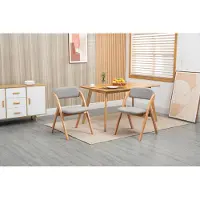 OKWISH Klapstoel Set Van 2 46 Cm Zitdiepte - Opvouwbaar En Stapelbaar Voor Extra Zitplaatsen - Massief Hout - Grijs