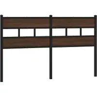 vidaXL Vervangend hoofdbord 135 cm bewerkt hout en staal bruin eikenkleurig