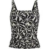 Regatta Dames Loria Abstract Floral Tankini Top (Zwart/Wit)