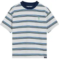 We fashion Shirt blauw / navy / lichtgroen / offwhite