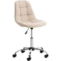 CLP Emil Bureaustoel - Ergonomisch - Voor volwassenen - Zonder armleuningen - Stof - creme