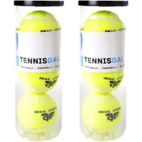 Engelhart Tennisballen - 6x stuks - in koker - Buitenspeelgoed - Tennissen - geel - sport