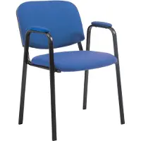CLP Ken Pro - Stapelstoel - armleuningen - zwart - 150 kg - Stof/blauw