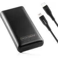 MOJOGEAR snelladen-set MINI XL voor iPhone & iPad: 20.000 mAh XL powerbank + Lightning naar USB-C kabel