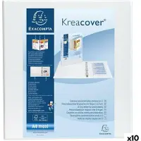 Exacompta 10x Kreacover Ringband in PP met 4 D-ringen van 50mm - A4 maxi - Wit - 51844E