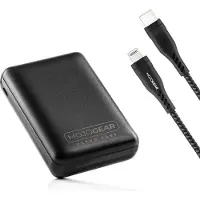 MOJOGEAR snelladen-set voor iPhone & iPad: 10.000 mAh MINI Extra Fast powerbank + Lightning naar USB-C kabel