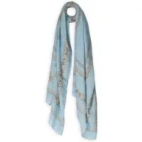 GUESS Dames Sjaals Jcqurd + Prntd Scarf 90 X 180 - Lichtblauw - Maat ONESIZE
