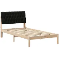 vidaXL Bedframe met Gevoerde Hoofdbord Bruin 100 x 200 cm