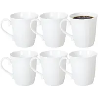 Gerimport Koffie / thee mok - sierlijk - 10x stuks - wit - 310 ml - mokken - keramiek