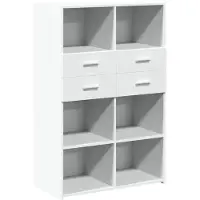 vidaXL Hoge kast 80x42,5x124 cm bewerkt hout wit