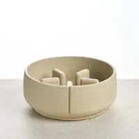 PINO Sandstone Hondenvoerbak Slowfeeder (anti-schrok) - Beige (Owl Greige) - Large ⌀21cm - 1700ml