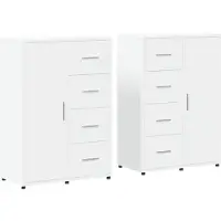 vidaXL Dressoirs 2 st 60x31x84 cm bewerkt hout wit