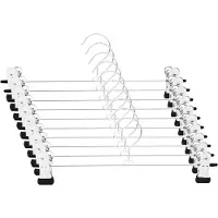 LONGZIMING -10 Stuks - Clip-On Kledinghanger - Metalen Broekhanger - Antislip Clip - Draaibare Haak - Geschikt voor Broeken, Rokken en Jurken