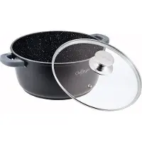 Cheffinger Braadpan met Deksel - 20cm - Zwart - Inductie
