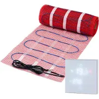 Pro-mat 4 m², Kleur thermostaat: Wit - Complete elektrische vloerverwarming set, 150 watt incl Wifi thermostaat. - vloerverwarming matten - vloerverwarming matten
