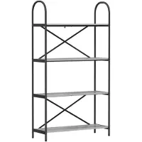 vidaXL Boekenplank 4-laags 80 x 30 x 146 cm Bewerkt hout Grijs Sonoma
