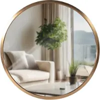 CLP Elsie Wandspiegel - Rond - Diepte lijst 3 cm - ideaal voor woonkamer, slaapkamer of badkamer - gold matt S