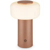 Briloner LED tafellamp op accu Juna, bruin, IP44, dimbaar, 20 cm dimbaar, bruin / roest, Kunststof, Modern