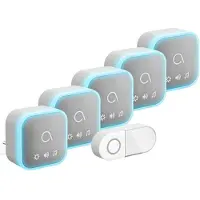 Avidsen 102512-5 Sona-T Plug-In draadloze deurbel met 5 ontvangers voor stopcontact