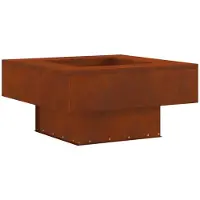vidaXL Vuurkom Roestig 80 x 80 x 40 cm weervast staal